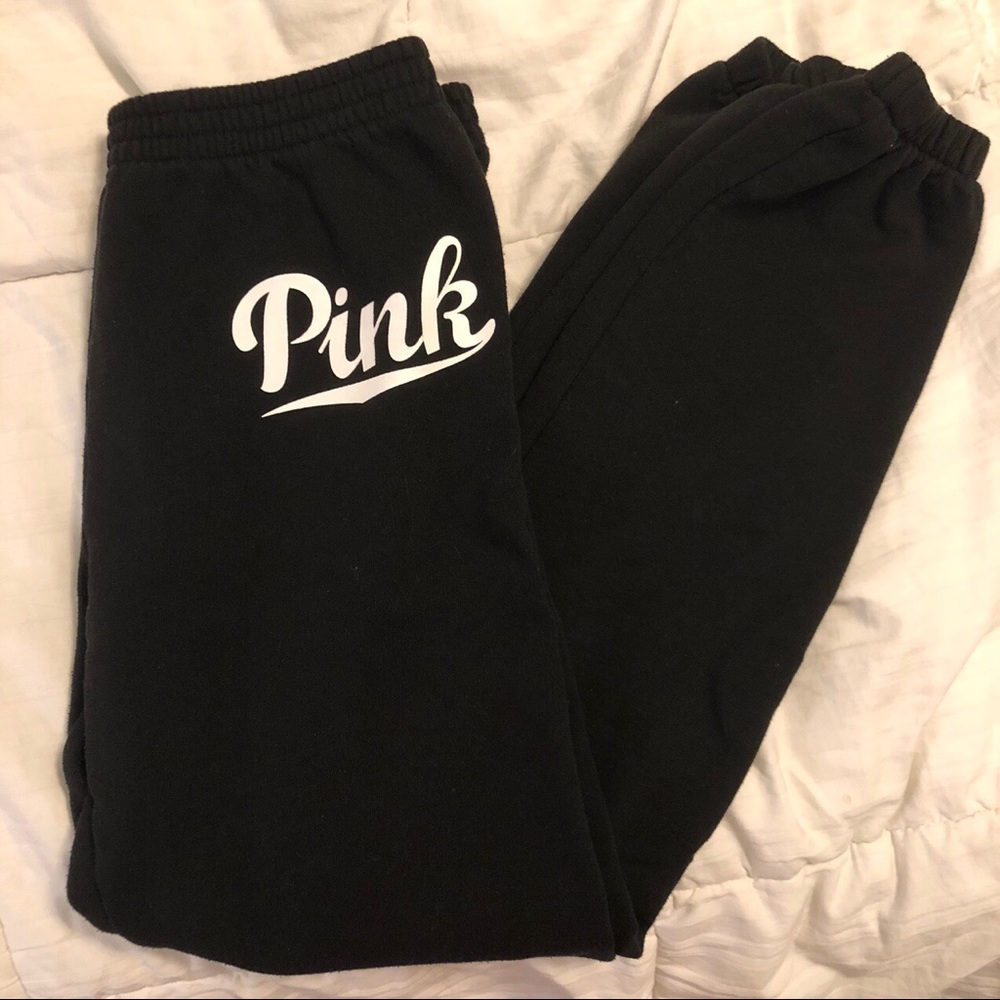 victoria’s secret pink black sweatpants